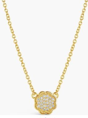 Sterling Forever Gold Petal Pendant Necklace